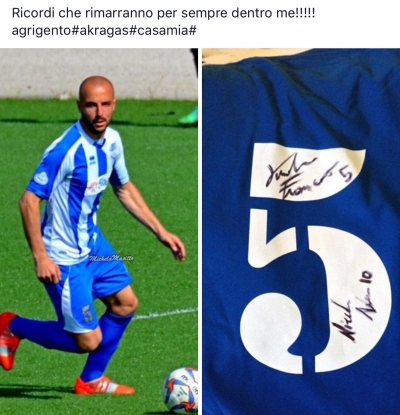 Francesco Vindigni con la maglia dell&#039;Akragas