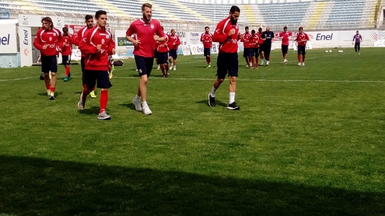 L&#039;Akragas in allenamento allo stadio Esseneto 