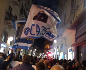 (Foto archivio) Il corteo dei tifosi dell&#039;Akragas in via Atenea per chiedere il cambio di proprietà.