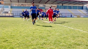 Un momento dell&#039;allenamento dell&#039;Akragas allo stadio Esseneto