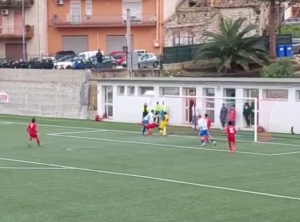 Il gol di Gambino valso il pari 1 a 1 col Marineo nell&#039;andata di Coppa Italia