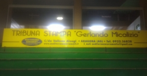 La tribuna stampa dedicata a Gerlando Micalizio al palasport Nicosia di Agrigento.