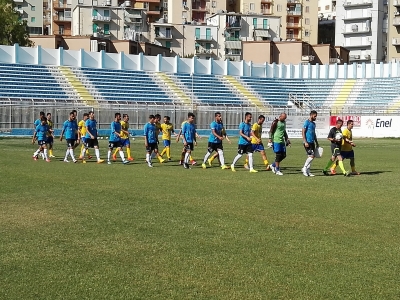 L&#039;ingresso in campo di Akragas e Mussomeli (foto SS. Akragas)