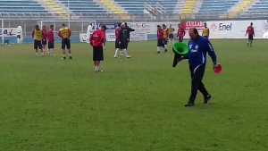 Akragas, allenamento sotto la pioggia